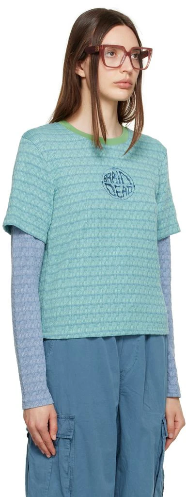 Brain Dead Blue Worldwide Long Sleeve T-Shirt 2