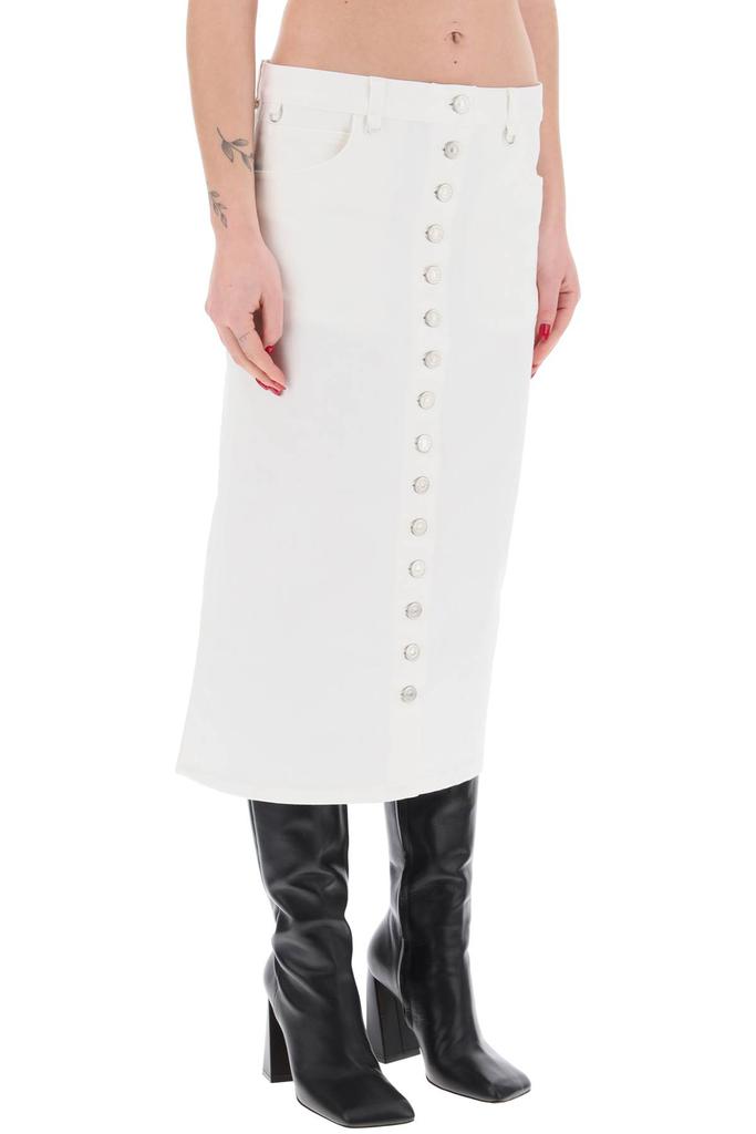 courreges "denim midi skirt with multif