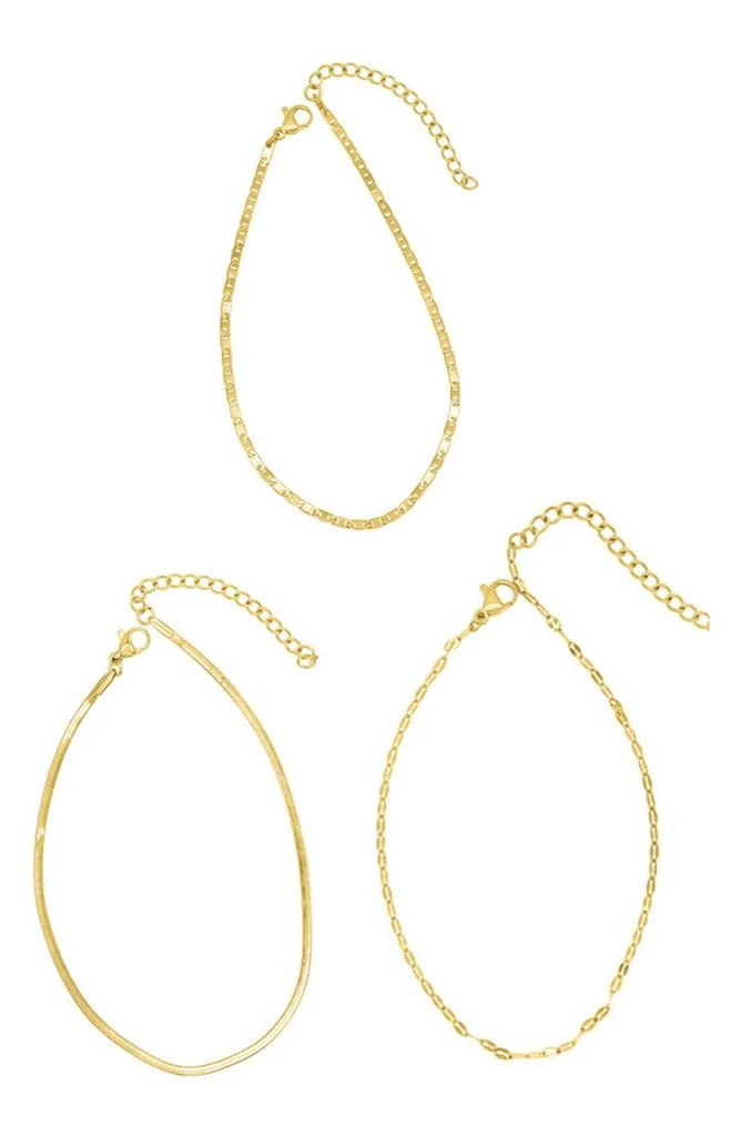 Adornia Three-Piece Chain Anklet Set 4