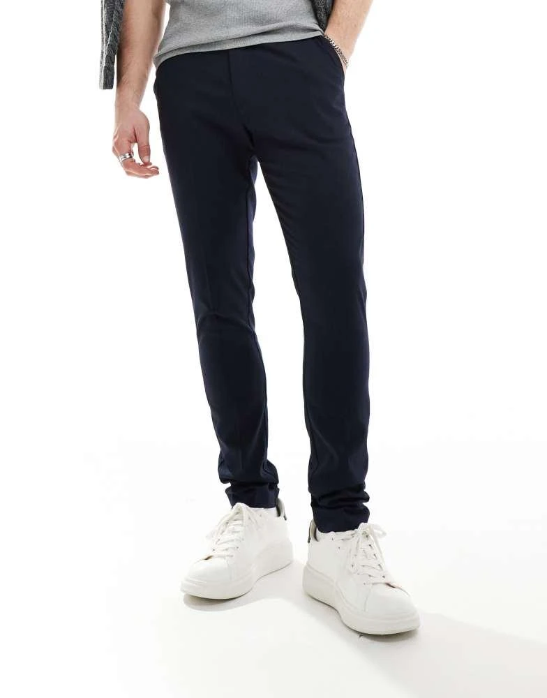 ASOS ASOS DESIGN smart new skinny fit trousers in navy 1