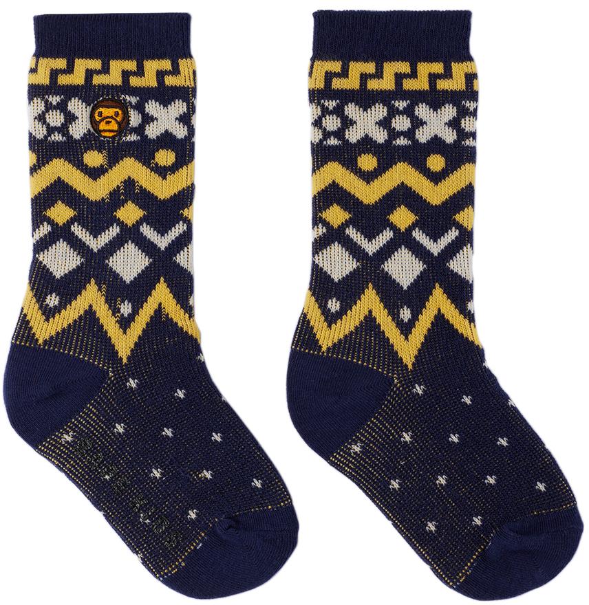 Bape Kids Navy Baby Milo Nordic Socks