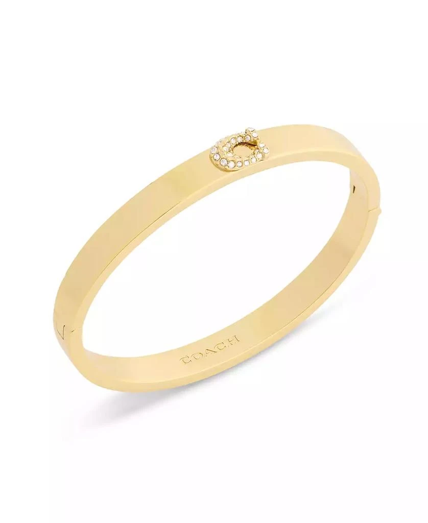 Coach Faux Stone Pavé Signature C Bangle Bracelet 2