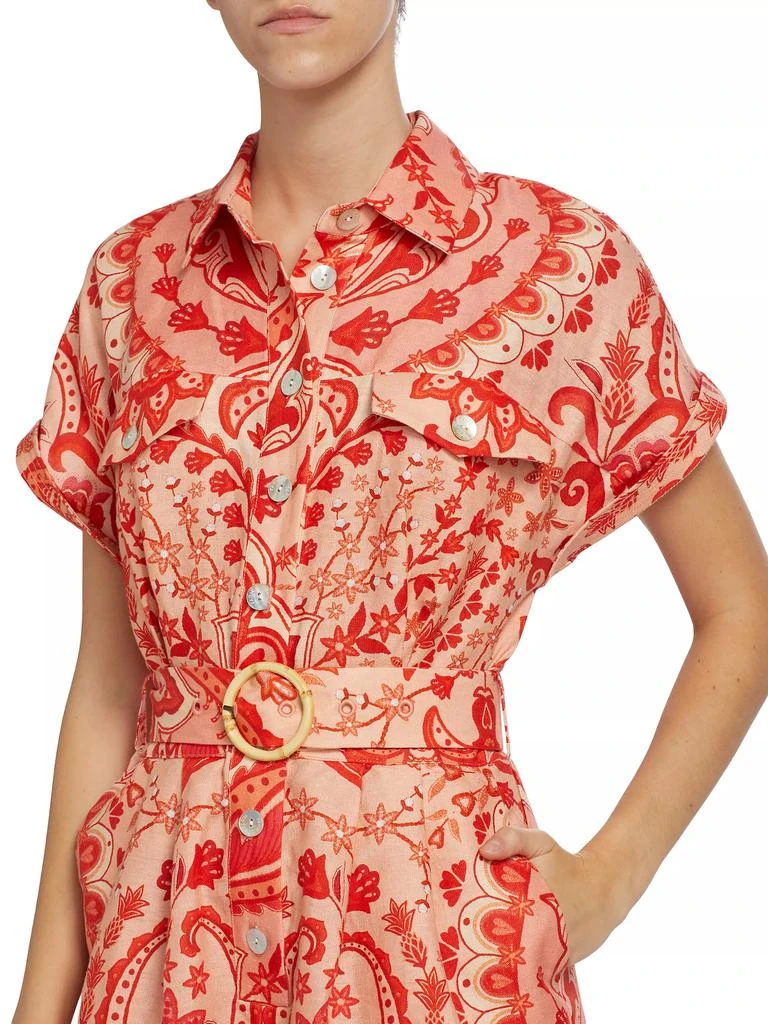 Farm Rio Jaipur Linen Belted Romper 6