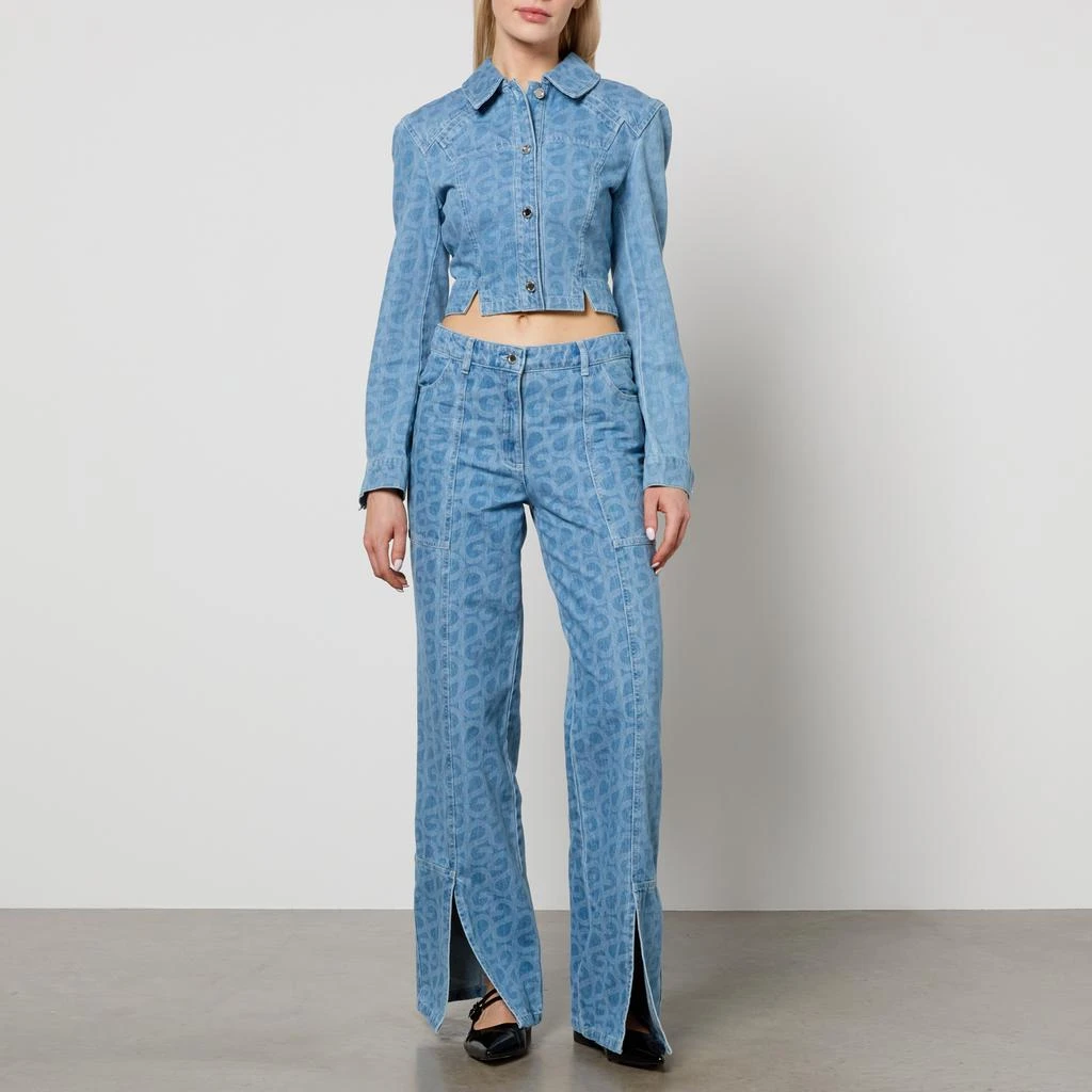 Stine Goya Sammie Cropped Logo Denim Jacket 3