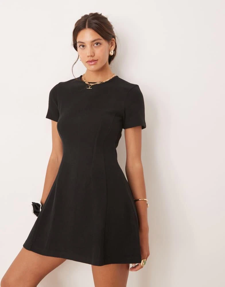 knee length dresses for ladies Night Rider Fit and Flare Mini Dress Black main image 0