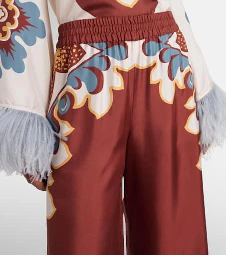 LA DOUBLE J Printed high-rise silk twill palazzo pants 4