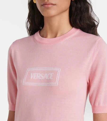 Versace Logo jacquard knitted top 4