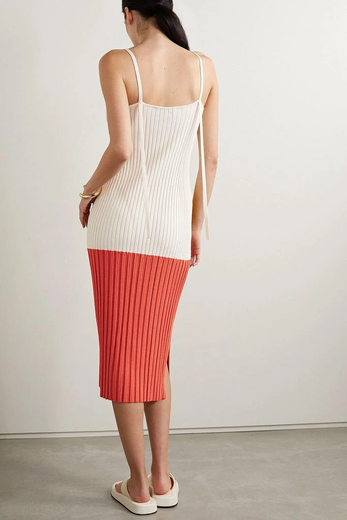 Partow Marilyn color-block ribbed-knit midi dress 3