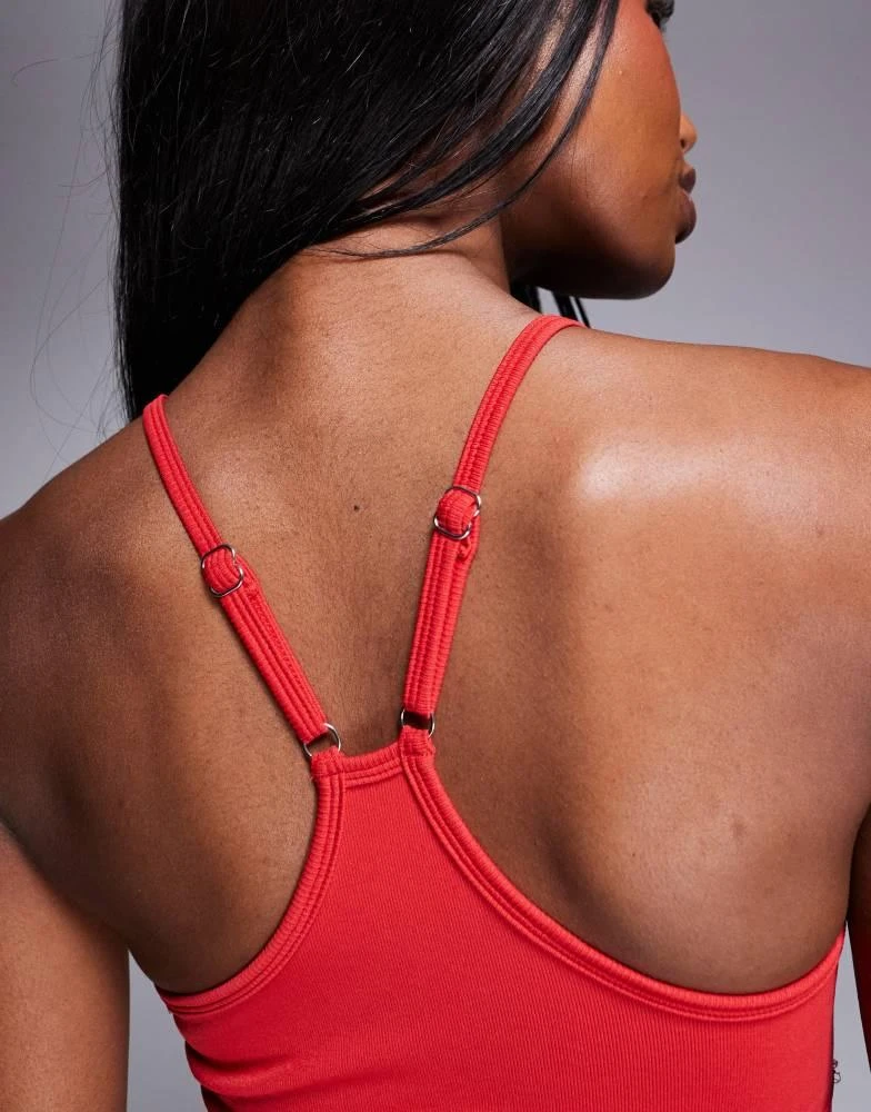ASOS 4505 seamless spaghetti strap yoga cami in cherry red 3