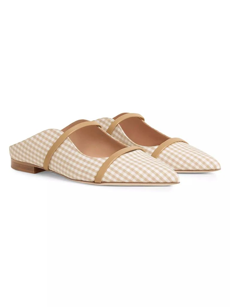 Malone Souliers Maureen Gingham Cotton Flat Mules 3