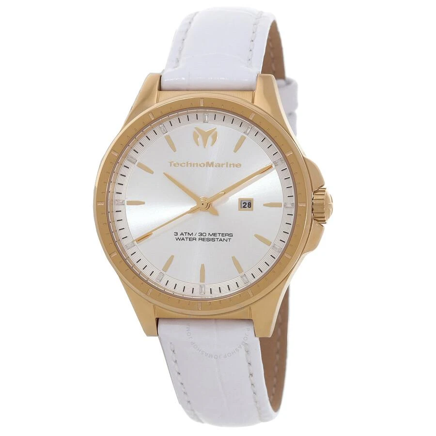 TechnoMarine MoonSun Date Quartz Silver Dial Ladies Watch TM-822043 1
