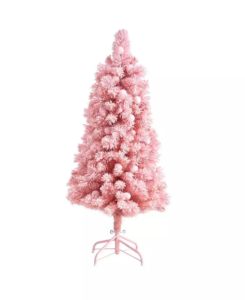 NEARLY NATURAL Holiday Frosted Cashmere Artificial Christmas Tree with 30 Jumbo Globe LED Lights, 4
 4