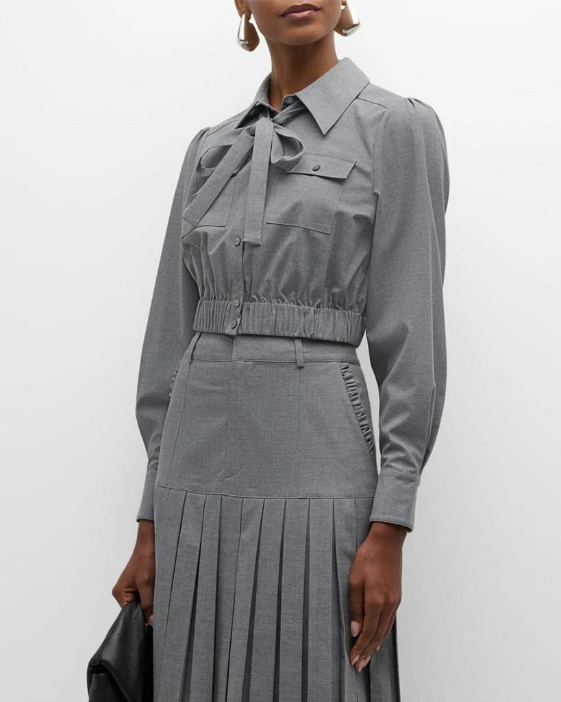 Cinq a Sept Francesca Long-Sleeve Crop Top 1