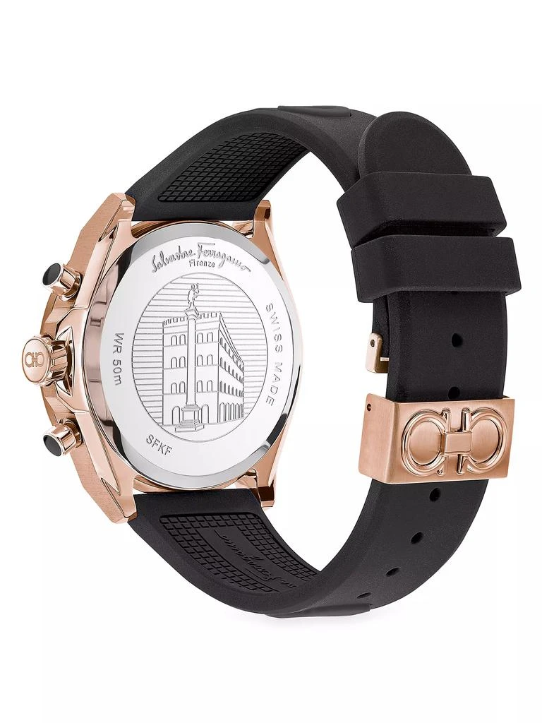 Salvatore Ferragamo FERRAGAMO Urban Chrono Rose Goldtone Stainless Steel & Silicone Watch 4
