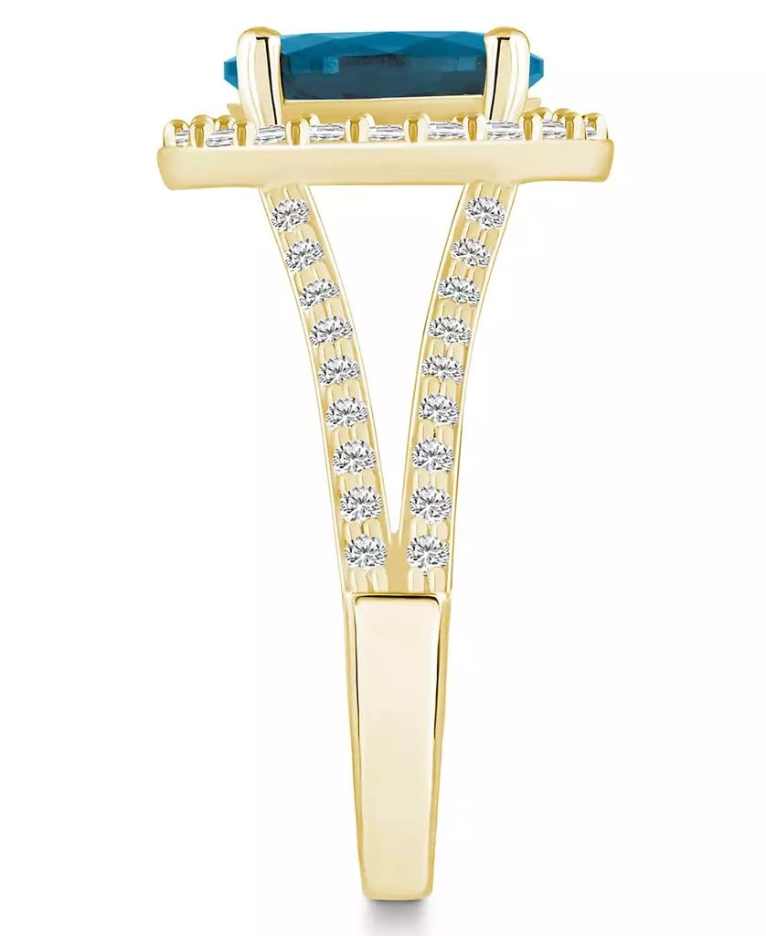 Macy's London Blue Topaz (3-5/8 ct. t.w.) and Diamond (3/4 ct. t.w.) Halo Ring in 14K Yellow Gold 4