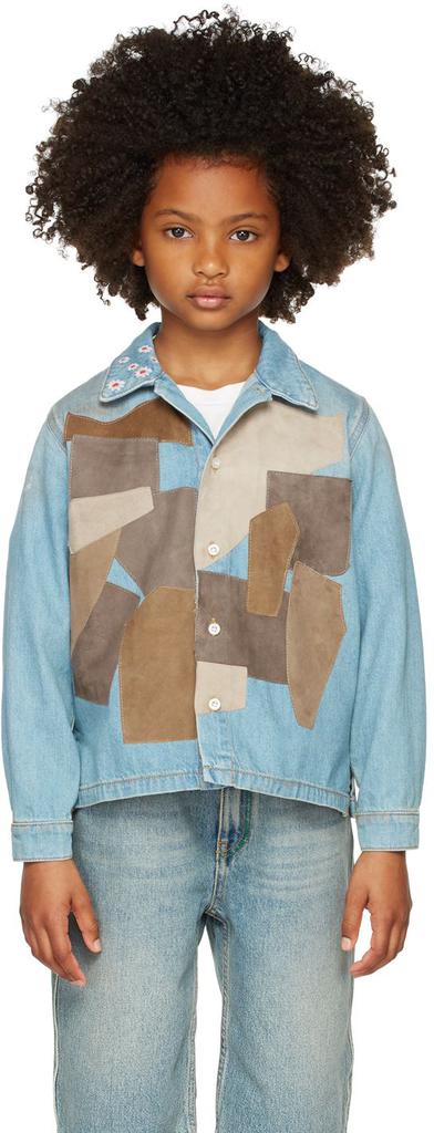 ERL Kids Blue Denim Patchwork Shirt