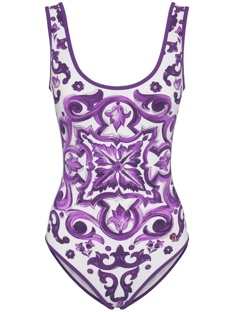 Dolce & Gabbana Maiolica Printed One Piece Swimsuit