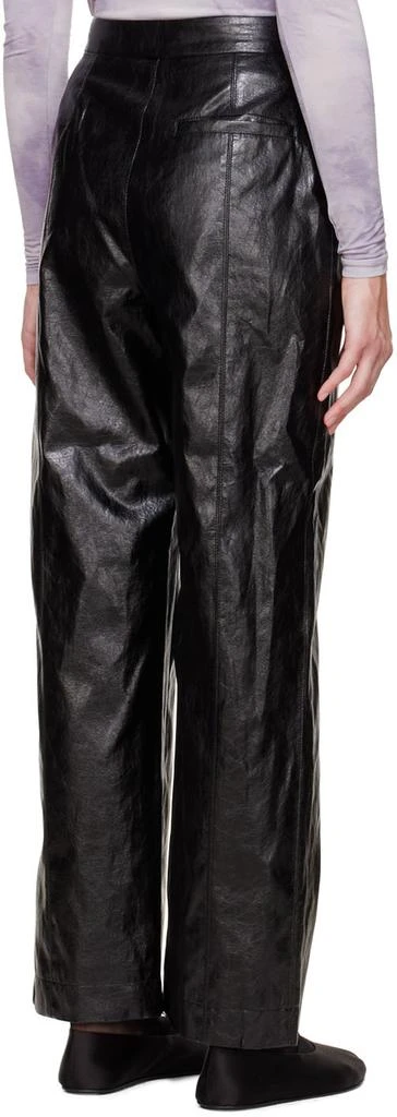 LVIR Black Grained Faux-Leather Pants 3