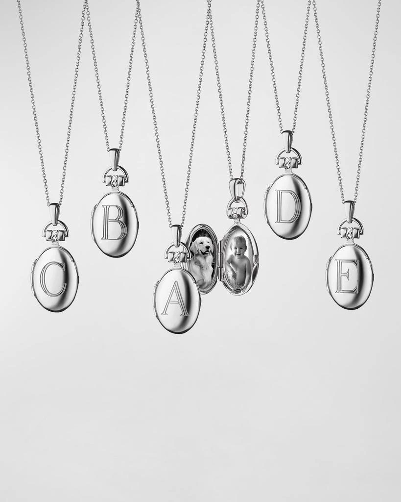 Monica Rich Kosann Sterling Silver Petite Initial Locket Necklace 1