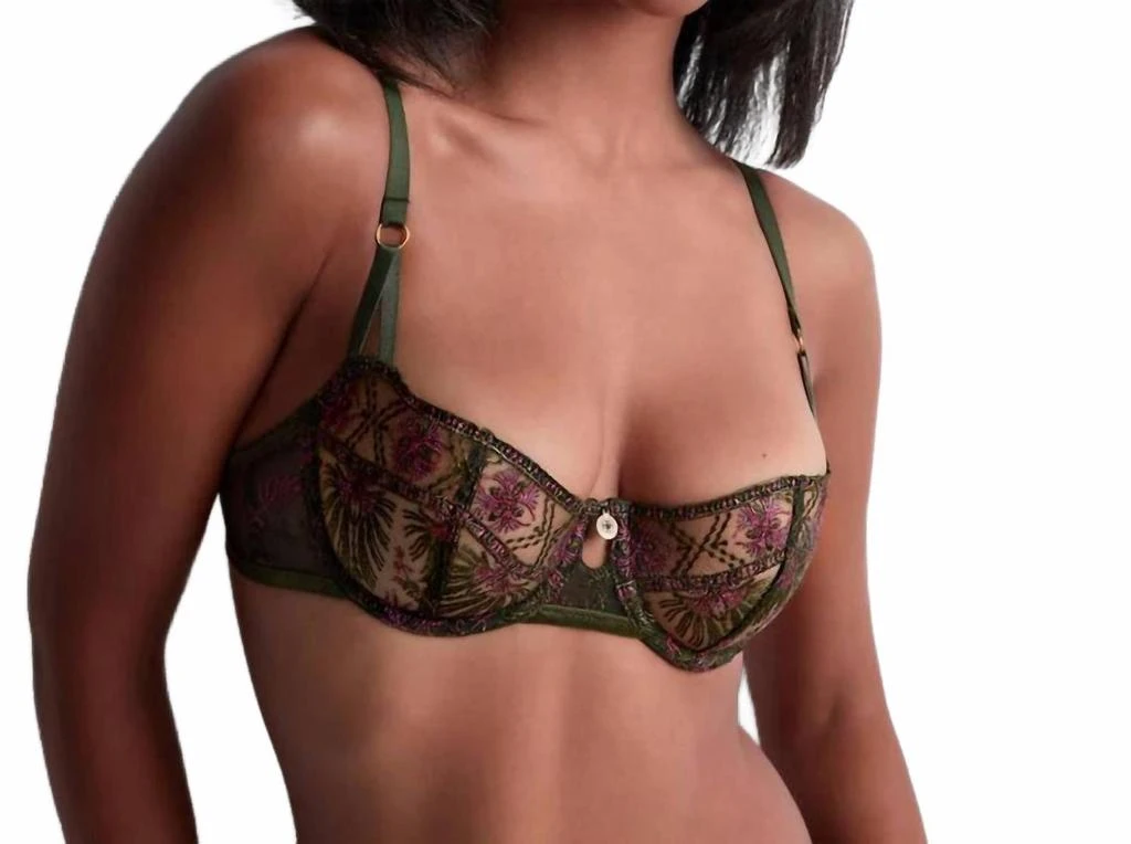 Aubade Sound Of Heart Half Cup Bra In Dark Garden 2