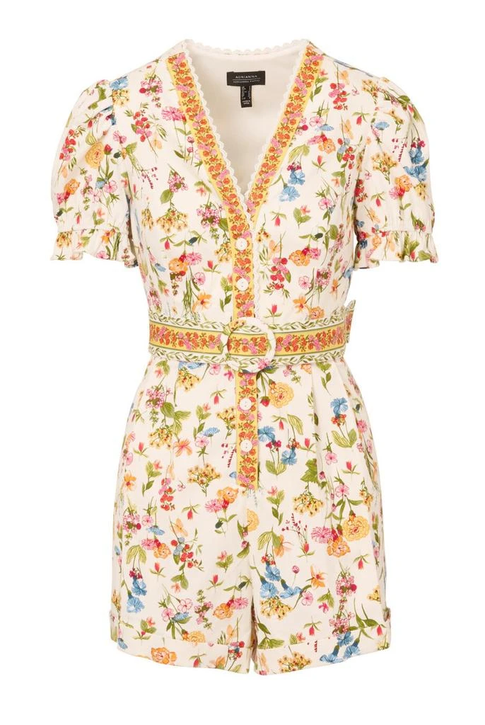 Adrianna Papell Puff sleeve romper 1