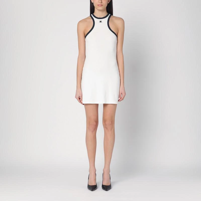 Courrges Mini Dress With Navy Blue Trim  On Sale Now with Up to 35% Off |  Discover Exclusive Deals & Savings at BeyondStyle  Authentic Courrges  women > clothing > dresses|courreges-mini-dress-with-navy-blue-trim