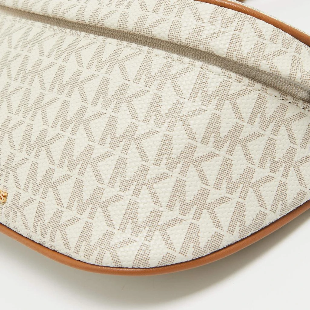 Michael Kors Michael Kors Brown/Off White Signature Coated Canvas and Leather Extra Small Slater Sling Bag 10