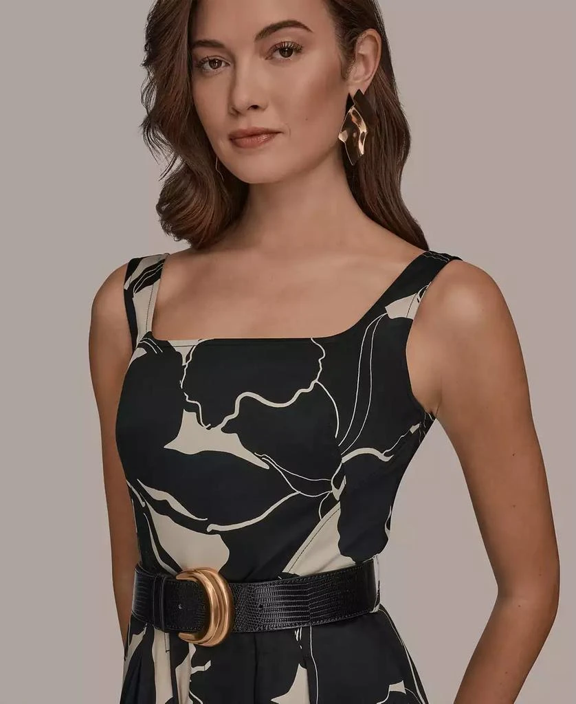 Donna Karan Petite Sleeveless Belted Midi A-Line Dress 6