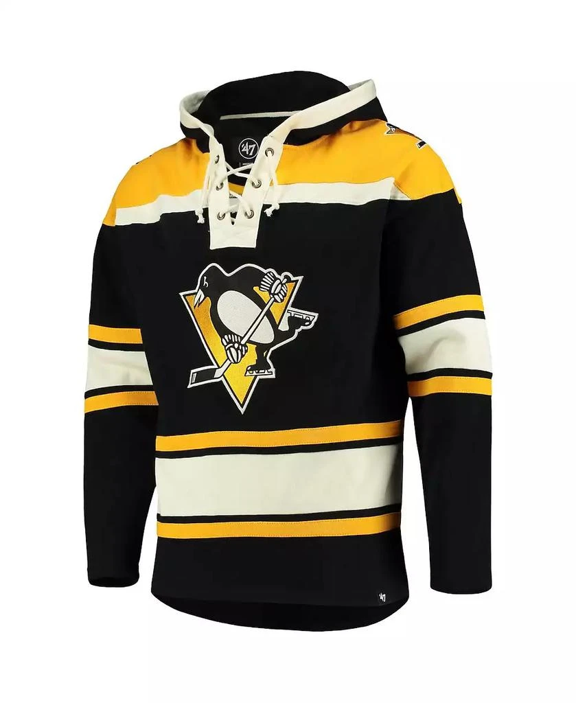 47 Brand Men's Black Pittsburgh Penguins Superior Lacer Pullover Hoodie 4