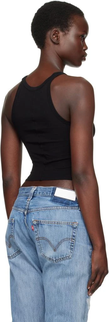Re/Done Black Hanes Edition Cropped Ribbed Tank Top 3