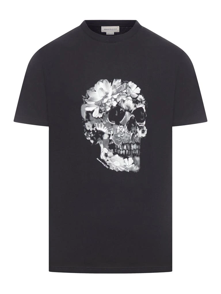 Mcqueen Wax Flower Skull cotton T 1