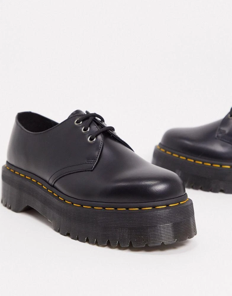 Dr Martens Dr Martens 1461 3 eye quad platform shoes in black 2