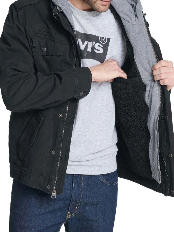 Levi's Faux Shearling Lined Bib Utility Jacket 3