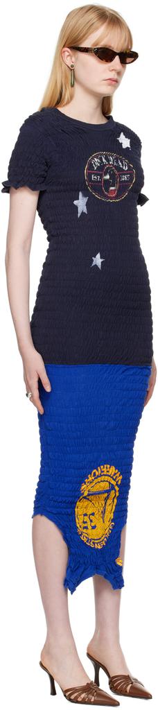 Conner Ives Blue & Navy Reconstituted Maxi Dress