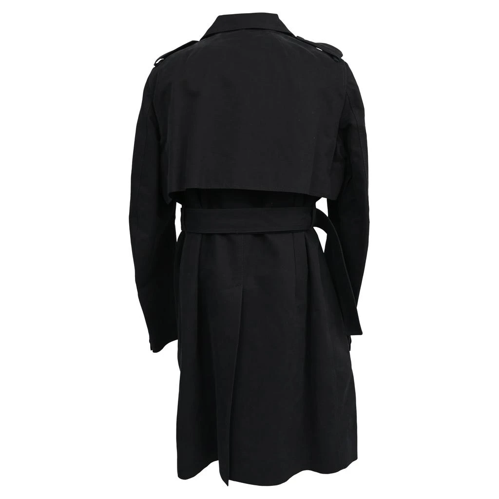 Rick Owens Belted Trench Coat in Black Cotton 3