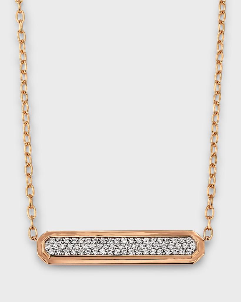 Walters Faith Carrington 18K Rose Gold and Diamond ID Bar Necklace