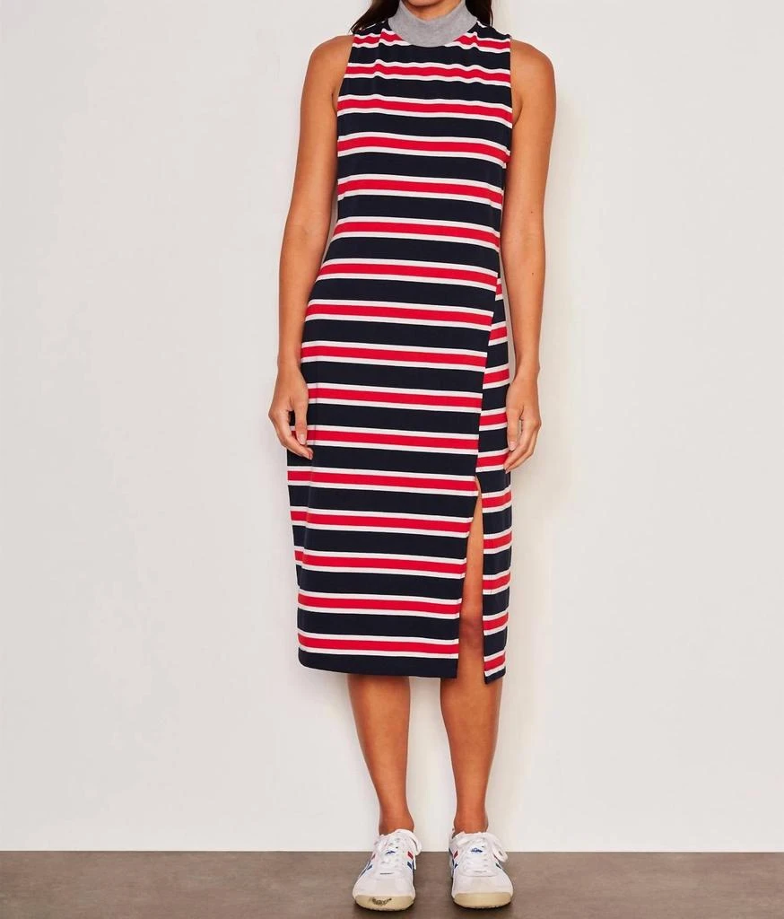 Sundry Sundry - Stripe Mock Neck Dress 1