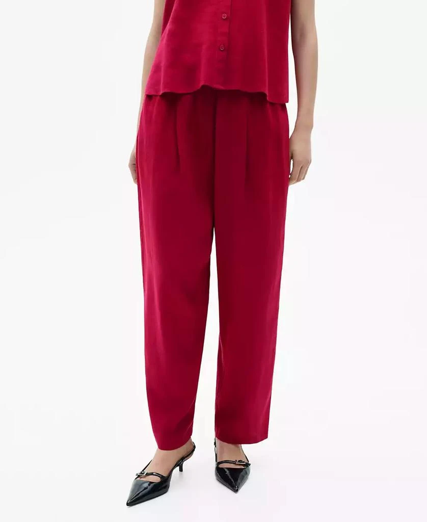 Mango Women's Flowing Linen Pants 1
