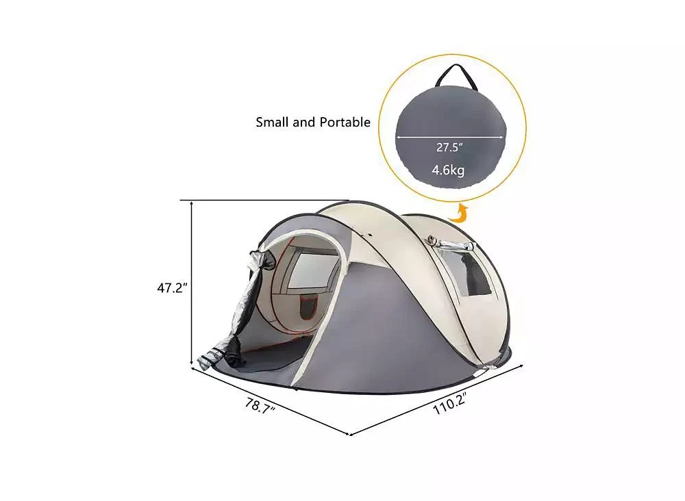 Slickblue 4-Person Pop Up Camping Tent, Easy Setup for Hiking, Fishing, Beach & Outdoor Adventures 8