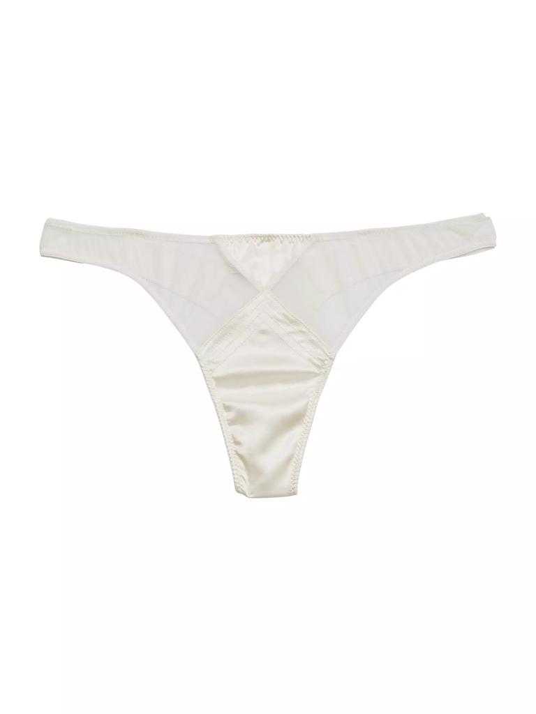 Fleur du Mal Satin Top Stitch Thong