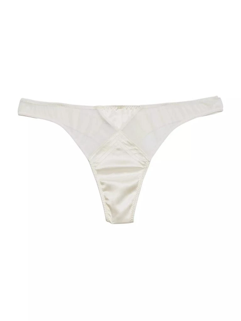 Fleur du Mal Satin Top Stitch Thong 1