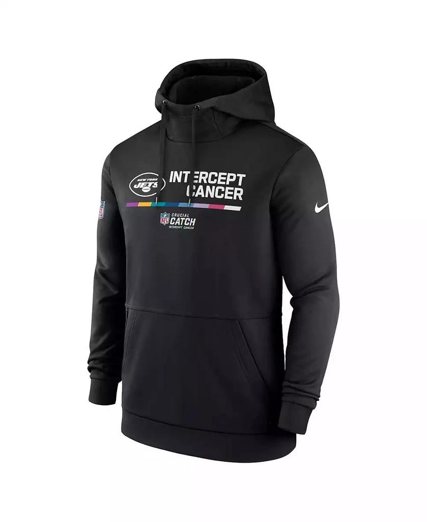 NIKE Men's Black New York Jets NFL Crucial Catch Therma Performance Pullover Hoodie 3