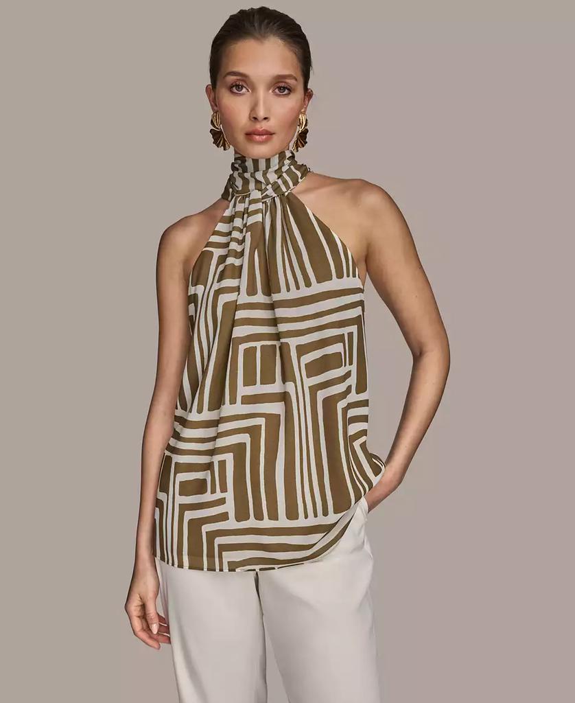 Donna Karan Women's High-Neck Printed Halter Top, Regular & Petite