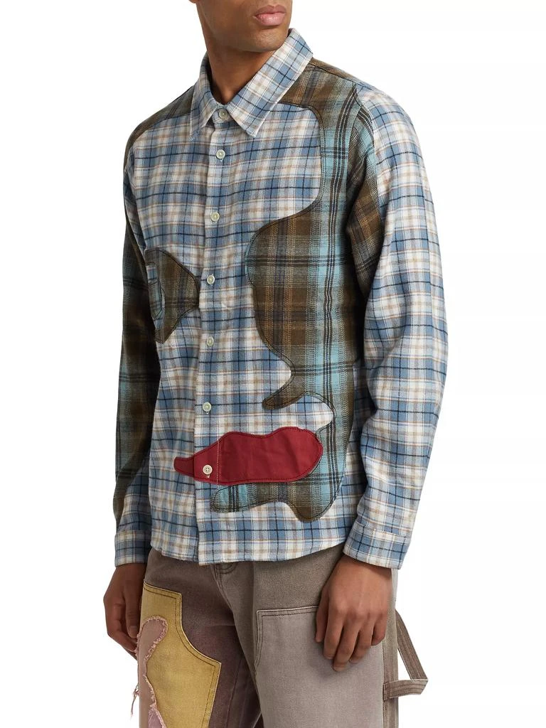 KidSuper Patchwork Face Flannel Shirt 4