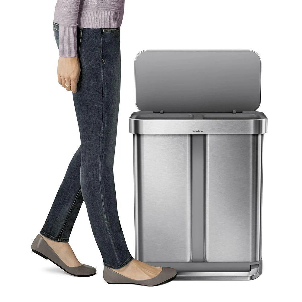 simplehuman 58L Recycler Step Can with Liner Pocket 4