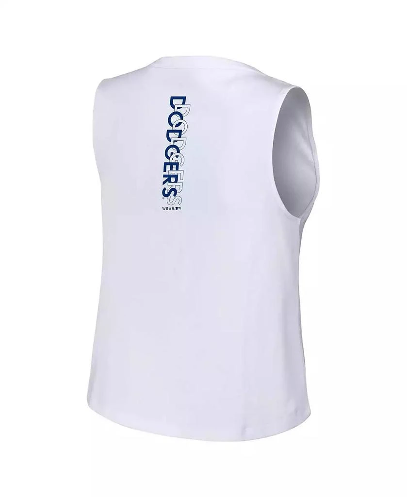 WEAR by Erin Andrews Women's White Los Angeles Dodgers Lace-Up Tank Top 3