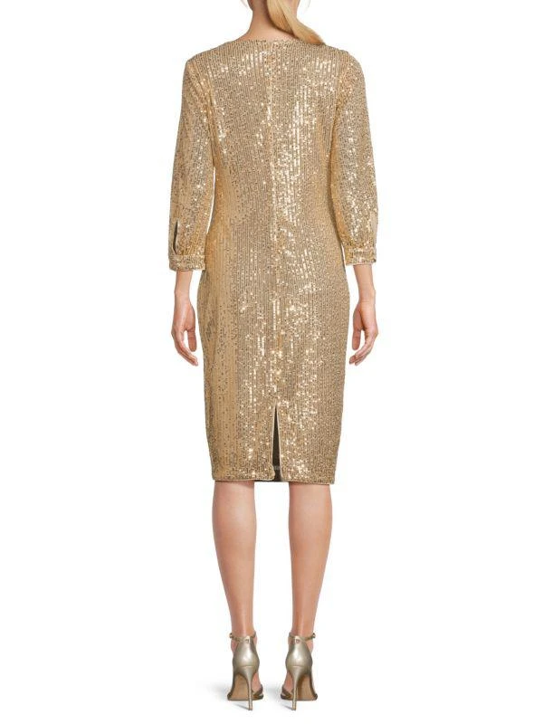 Kensie 3/4 Sleeve Sequin Sheath Dress 2
