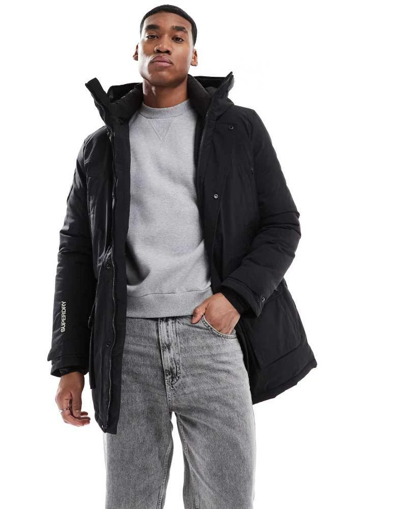 Superdry Superdry City padded parka jacket in black 1