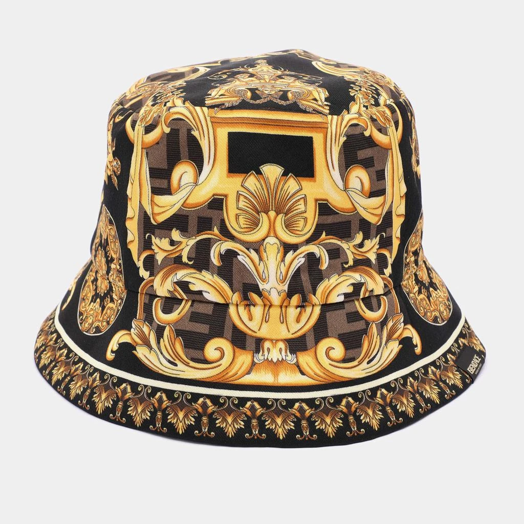 Shop Fendi X Versace Multicolor FF Baroque Print Silk Bucket  display picture 2