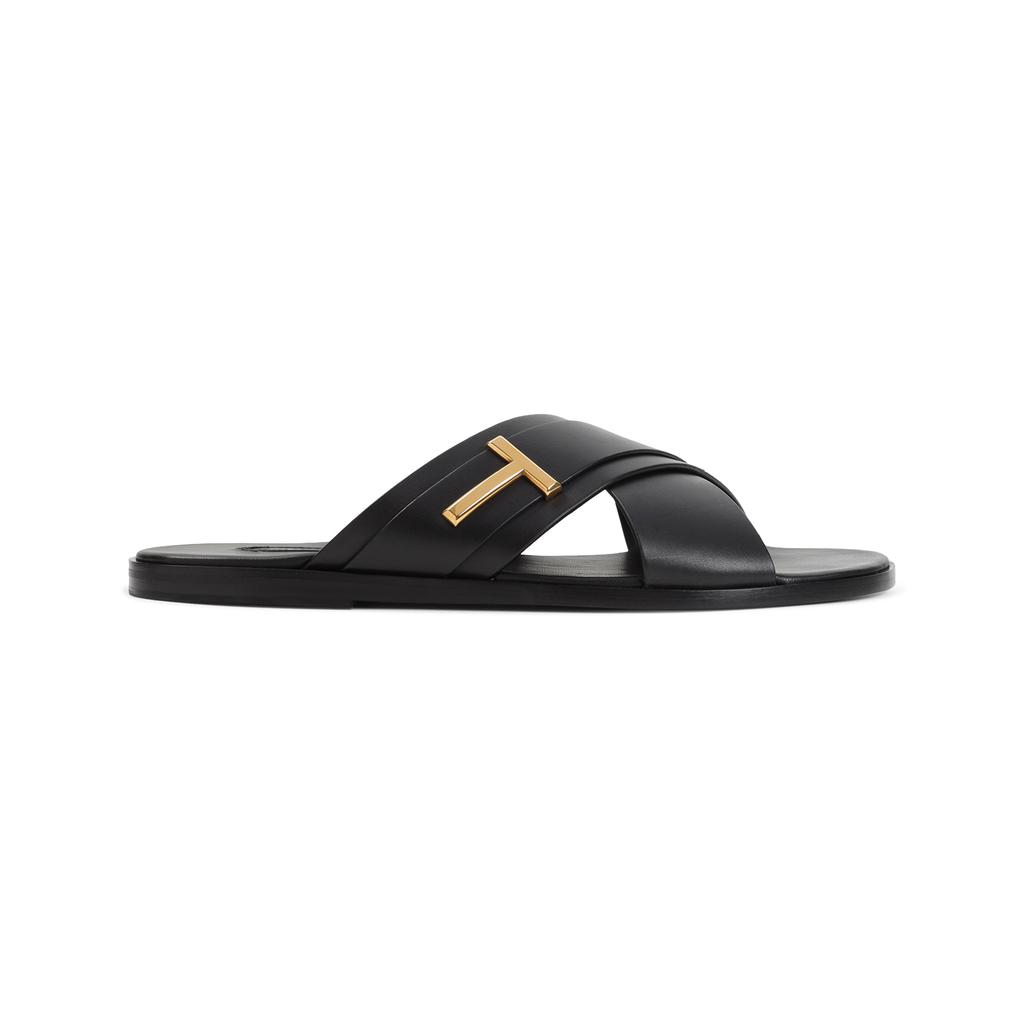 Tom Ford Harrison logo leopard-print slides - Sandals - Free
